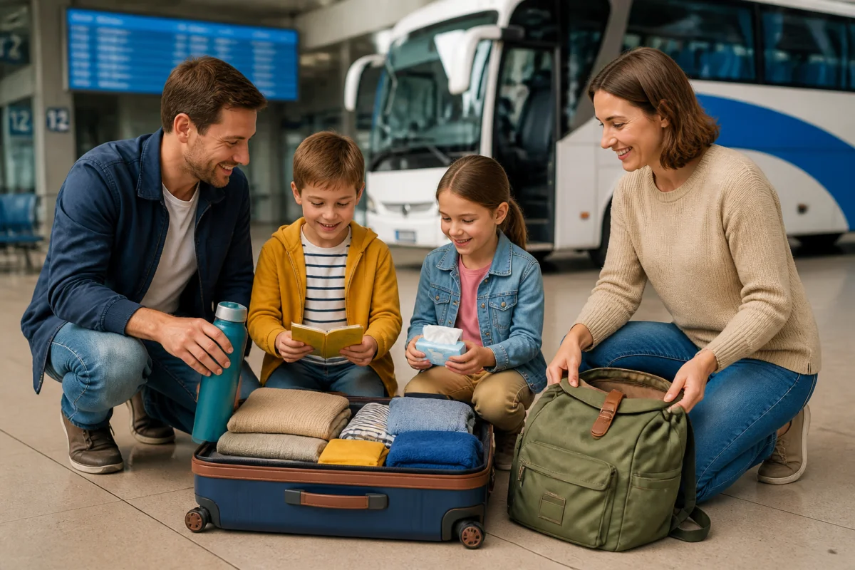 Voyager en autocar avec des enfants